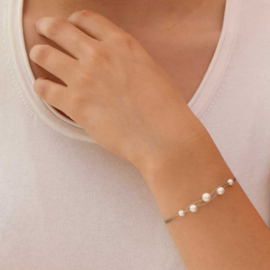 Eva Strepp stalen armband met 5 parels