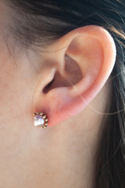 Pink pearl Earrings with rose gold