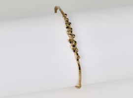 Dripping art armband met  zwarte diamantjes
