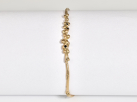 Dripping art armband met  zwarte diamantjes