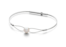 Eva Strepp stalen armband met 1 parel