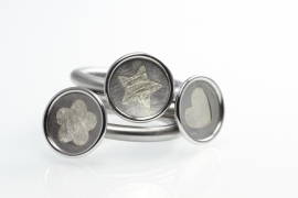 Swivel ring Pictogram  met zilver