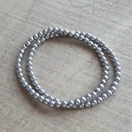 Hematite Zilver Ketting 4 mm  [2808]