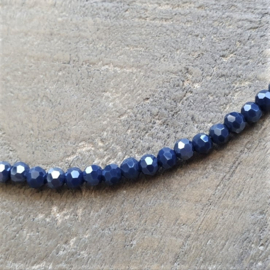 Armband Blauw Fijn Rond 4 mm  [1400]
