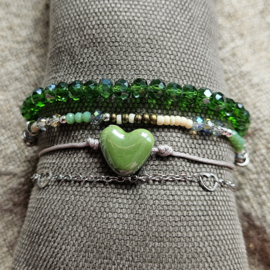 Armbanden setje Green Heart  [1456]]