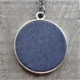 Ketting/Bedel XXl Blauw Suede  [2994]