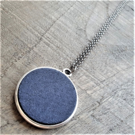 Ketting/Bedel XXl Blauw Suede  [2994]