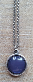 Ketting/Bedel Glanzend Blauw Bol  [2877]