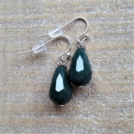 Dark Green Crystal Drops 16 mm  [8347]