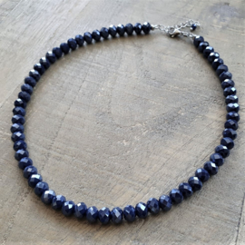 Ketting Donkerblauw Elegance 8 mm  [7159]