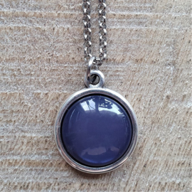 Ketting/Bedel Glanzend Blauw Bol  [2877]