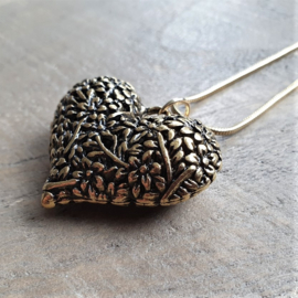 Flower Heart Bead Gold  [3129]