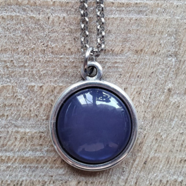 Ketting/Bedel Glanzend Blauw Bol  [2877]