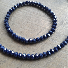 Ketting Donkerblauw Elegance 6 mm  [7113]