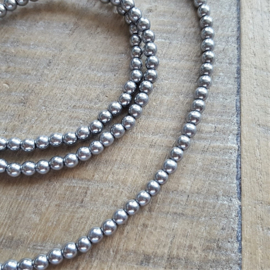 Hematite Zilver Ketting 4 mm  [2808]