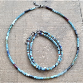 Blauwe Mix Ketting  [7171]