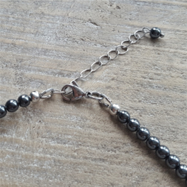 Dark Hematite 4 mm Ketting  [2805]