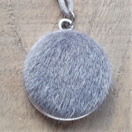 Fluffy Vacht Ketting/Bedel Grijs XXL  [7034]