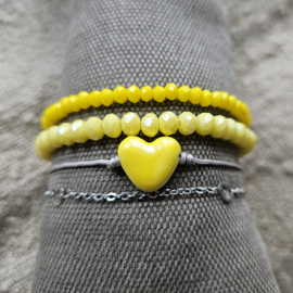 Armbanden setje Yellow Heart  [1449]