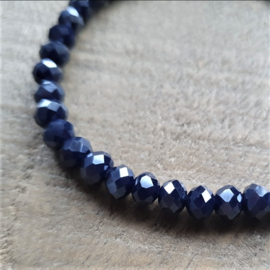 Armband Donkerblauw Elegance 6 mm  [1375]