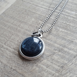 Ketting/Bedel Diep Donkerblauw Glanzend Bol  [2527]