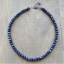 Ketting Donkerblauw Elegance 8 mm  [7159]