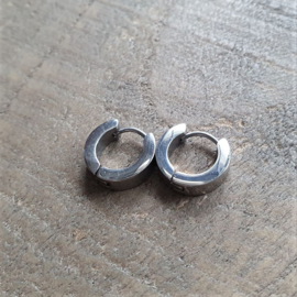 Roestvrijstalen Creolen 13 mm Zilver  [8466]