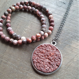 Ketting/Bedel XXL Terracotta Reliëf  [2863]