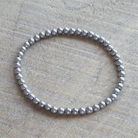 Hematite Zilver Round 4 mm  [1116]