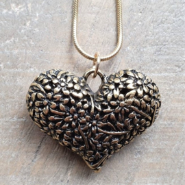 Flower Heart Bead Gold  [3129]