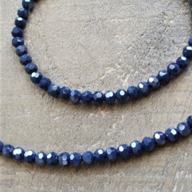 Ketting Blauw Fijn Rond 4 mm  [7138]