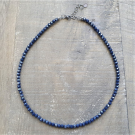 Ketting Blauw Fijn Rond 4 mm  [7138]