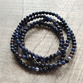 Armband Donkerblauw Natuursteen 4 mm  [1187]