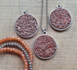 Ketting/Bedel XXL Terracotta Reliëf  [2863]