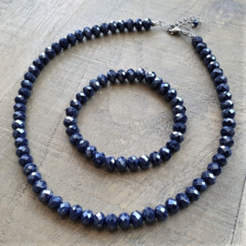 Ketting Donkerblauw Elegance 8 mm  [7159]