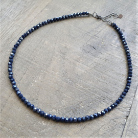 Ketting Blauw Fijn Rond 4 mm  [7138]