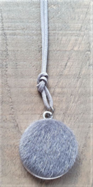 Fluffy Vacht Ketting/Bedel Grijs XXL  [7034]