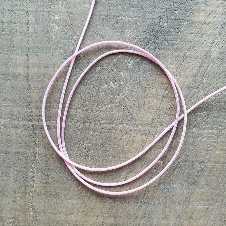 Glanzend Roze Waxkoord 1 mm  [2976]