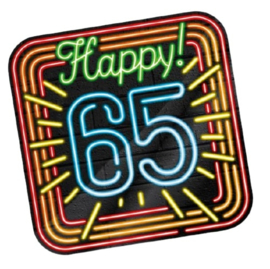 Deurbord / Huldeschild Neon 65 Jaar