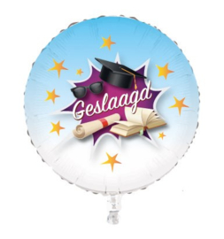 Folieballon wit “Geslaagd“ 45 cm