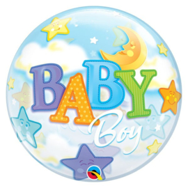 BUBBLE BALLON Baby Boy Moon & Stars