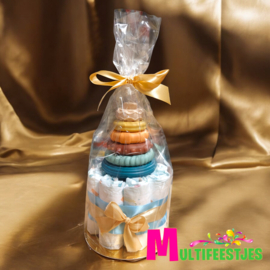 LUIERTAART MINI (BLAUW/GOUD)