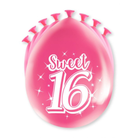 16 jaar Ballonnen Sweet 16 roze