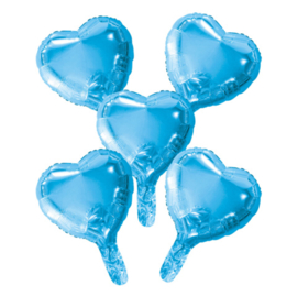 5 FOILBALLOONS HART 9″ BABY BLUE BOY