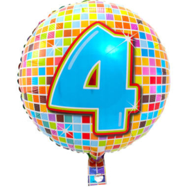 Birthday Blocks 4 jaar folieballon - 43 cm