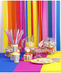 10x Crepepapier 5cm x 10m Gemengd assortiment