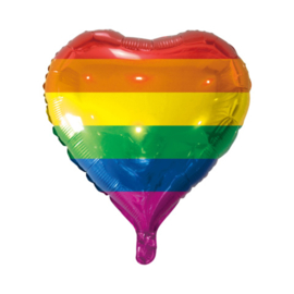 Folieballon Hartvormig regenboog