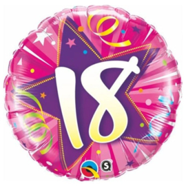 FOLIEBALLON 80 JAAR Shining Star Hot Pink