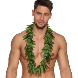 Hawaii krans groen blaadjes