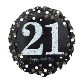 21 jaar Sparkling black - Happy birthday 